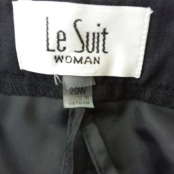 Le Suit Black Pants Pinstriped Elastic Back -23 - Picture 5 of 5